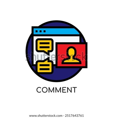 Comment Line Icon stock illustration.