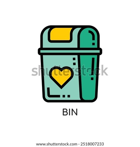 Bin Line Icon stock illustration.