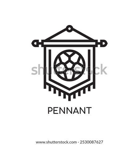 Pennant Line Icon stock illustration.