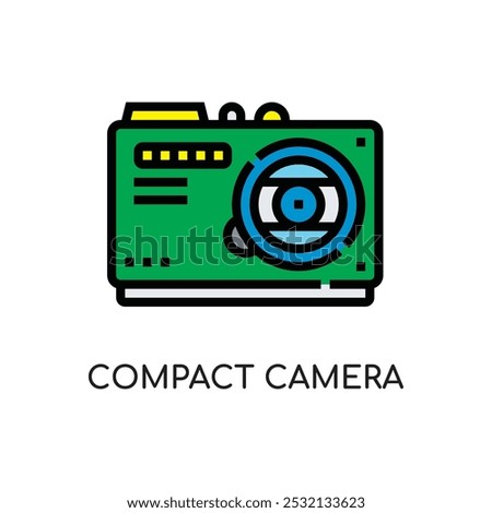 Compact Camera Line Icon stock illustration.