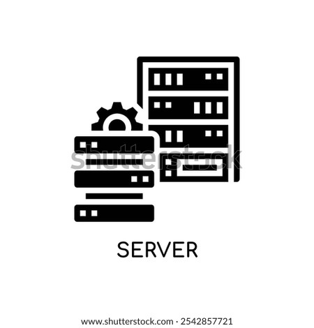 Server Line Icon stock illustration.