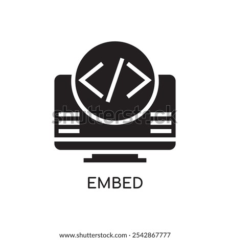 Embed Line Icon stock illustration.