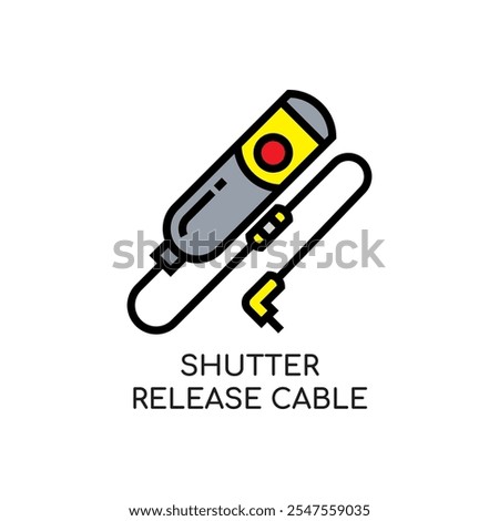 Shutter Release Cable Line Icon stock illustration.