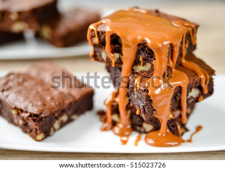 Similar – Image, Stock Photo Salted caramel chocolate cookies on ceramic plate