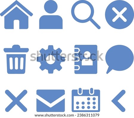 Common Navigation Menu Icons Pictograms Vector