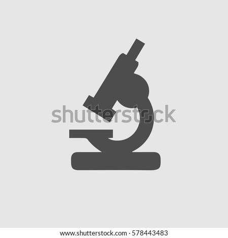 Microscope vector icon EPS 10. Lab simple isolated symbol.