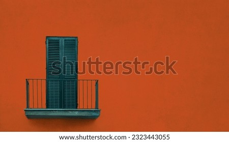 Similar – Image, Stock Photo green balcony in front of windows with closed shutters