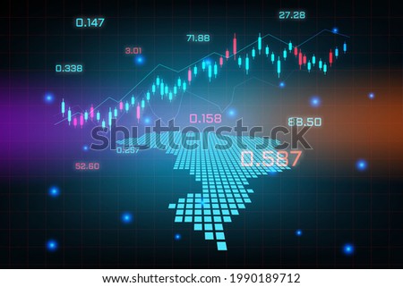 Stock market background or forex trading business graph chart for financial investment concept of Brazil map. business idea and technology innovation design.