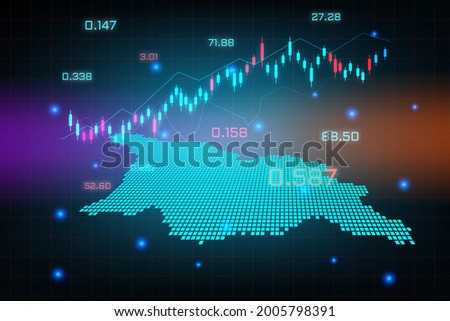 Stock market background or forex trading business graph chart for financial investment concept of Georgia South Ossetia map. business idea and technology innovation design.