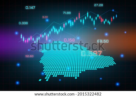 Stock market background or forex trading business graph chart for financial investment concept of Saudi Arabia map. business idea and technology innovation design.