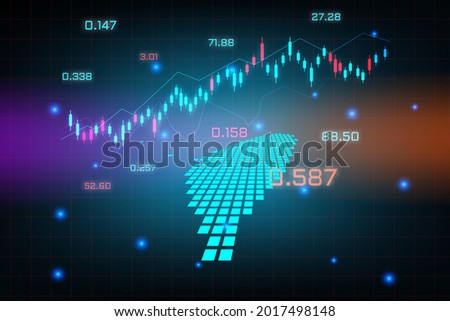 Stock market background or forex trading business graph chart for financial investment concept of Taiwan map. business idea and technology innovation design.