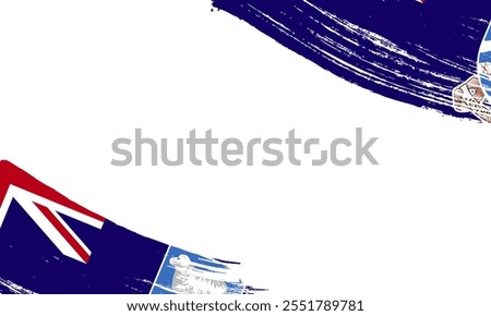 Falkland Islands Flag with Brush Stroke Effect, Grunge brush stroke. Watercolor painting flag design.