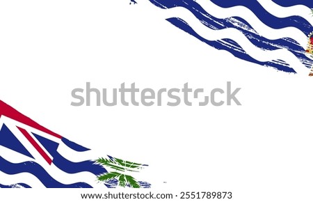 British Indian Ocean Territory Flag with Brush Stroke Effect, Grunge brush stroke. Watercolor painting flag design.