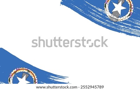 Northern Mariana Island Flag with Brush Stroke Effect, Grunge brush stroke. Watercolor painting flag design.