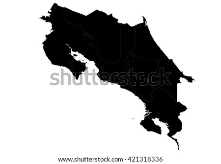 Vector map-costaRica country on white background.