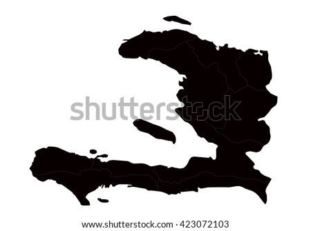 Vector map-haiti country on white background.
