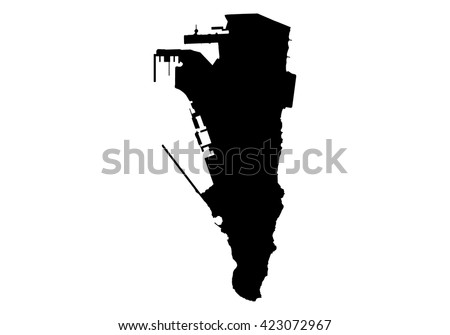 Vector map-gibraltar country on white background.