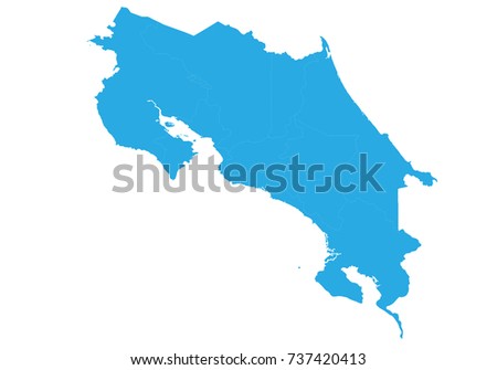 Map of Costa Rica. High detailed vector map - Costa Rica.