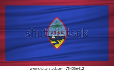 Guam flag vector. Vector flag of Guam blowig in the wind. EPS 10.