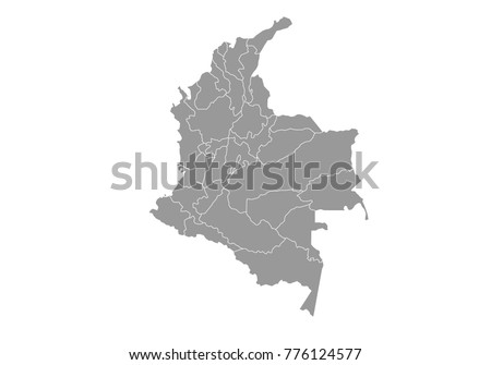 colombia map. High detailed map of colombia on white background. Vector illustration eps 10.