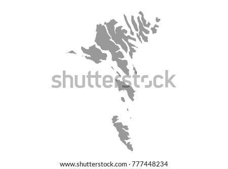 faroe Islands map. High detailed map of faroe Islands on white background. Vector illustration eps 10.