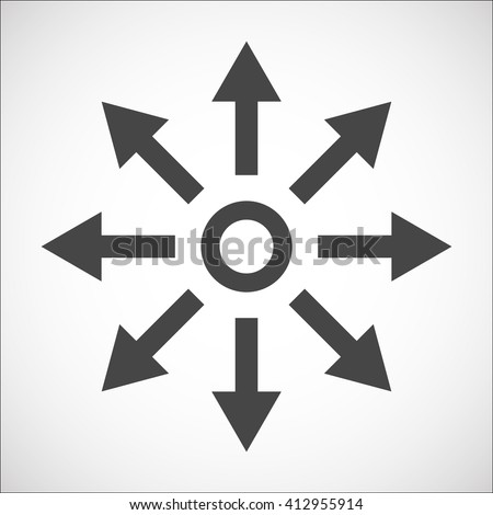 Separation icon with arrows explanation. Complication. Diversification process in business. Split from single to many. From simple to complex arrow diagrams.