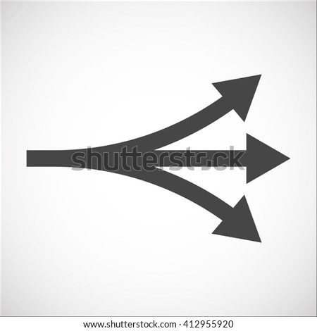 Separation icon with arrows explanation. Complication, forking, branching. Diversification process in business. Split from single to many. From simple to complex arrow diagrams.
