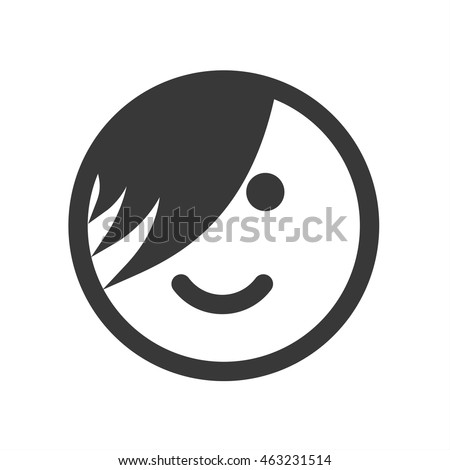 Outline emoticon, emoji isolated on white background, smiley face, emo person, vector illustration