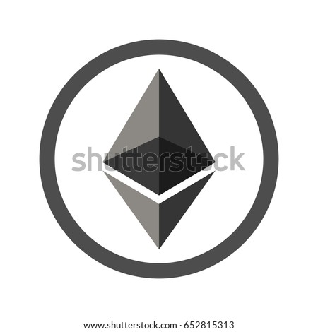 Ethereum flat icon for internet money. Crypto currency symbol and coin image. Blockchain based secure cryptocurrency. For using in web projects or mobile applications. Isolated vector illustration.