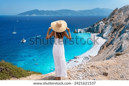 Similar – Image, Stock Photo Young woman in sea water in summer