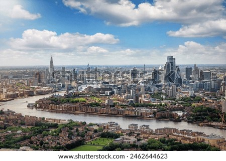 Similar – Image, Stock Photo London Cityscape panorama at sunset, seen from Tower Bridge