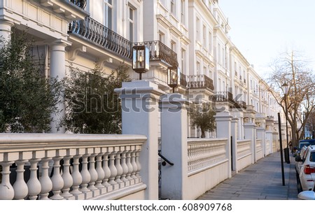 White Georgian houses in London, Notting Hill Сток-фото © 
