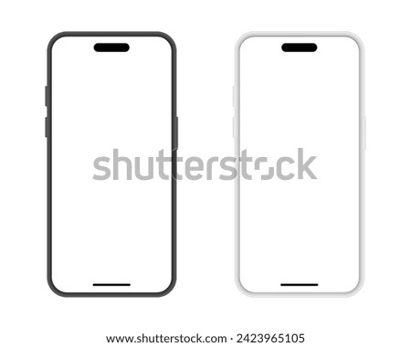 Smartphone mockup in black and silver color. Mobile phone. cellphone icon vector illustration