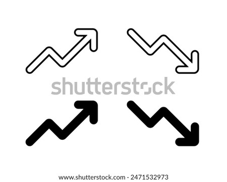 Up and down arrow icon. Rising and falling sign symbol. Increase and decrease concept