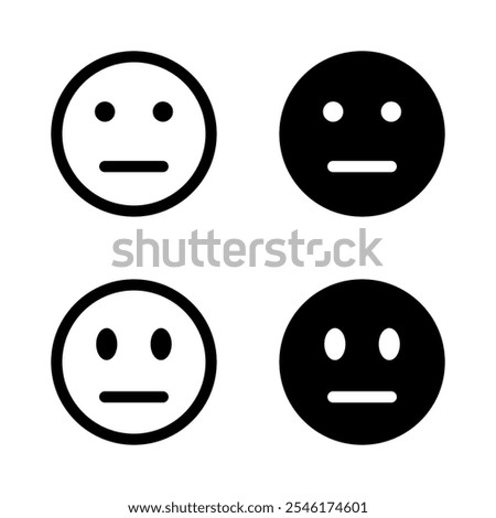 Neutral face expression icon in generic style