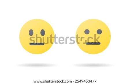 Neutral face emoji icon in flat design