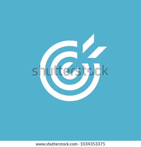 Target. Isolated vector icon, sign, emblem, pictogram. Flat style for design, web, logo or UI. Eps10