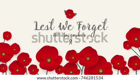 Remembrance day concept, A poppy flower banner vector Foto stock © 