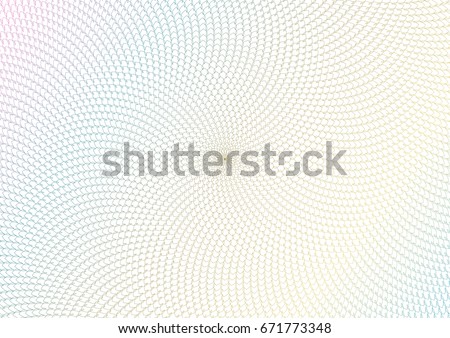 Guilloche vector background grid. Moire ornament texture with waves. Pattern for money warranty, certificate, diploma.