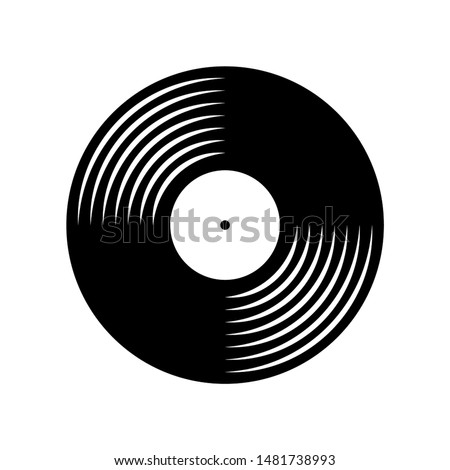 Vinyl plate disc isolated on white background. Music retro icon.