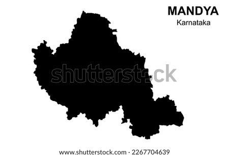 High resolution transparent map of Mandya district in Karnataka India. Lithium in Karnataka, India.