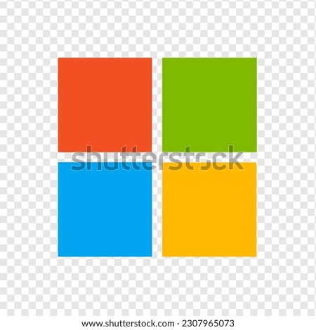 High resolution Microsoft logo isolated on transparent. vector icon
