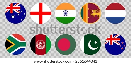 ICC Men's Cricket World Cup 2023 participating teams flag icon.
Australia, England, India, Sri Lanka, Netherlands, South Africa, Afghanistan, Bangladesh, Pakistan and New Zealand