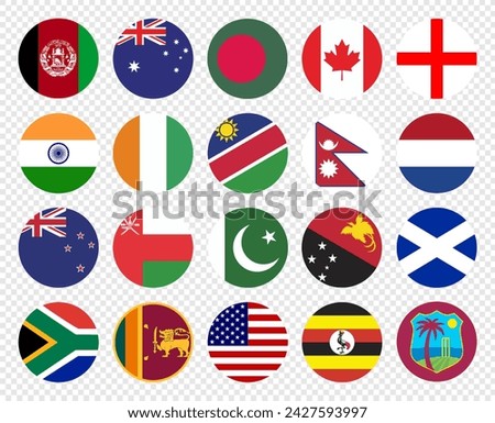 ICC Men's T20 World Cup 2024 participating countries flag buttons 