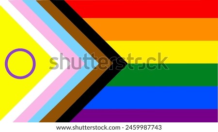 New Intersex inclusive progress pride flag. vector illustation