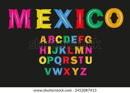 Mexican multicoloured font. Cinco the Mayo. Vector illustration.