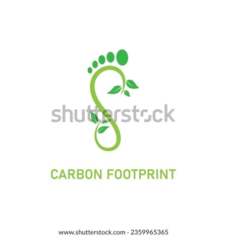 Green Carbon Footprint Icon Concept Design. Vector Illustration.