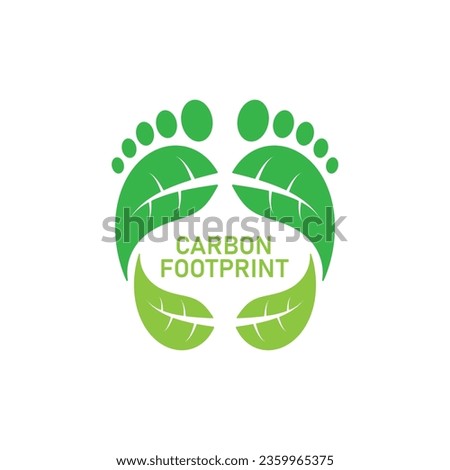 Green Carbon Footprint Icon Concept Design. Vector Illustration.