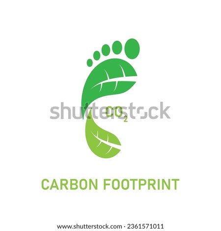 Green Carbon Footprint Icon Concept Design. Vector Illustration.