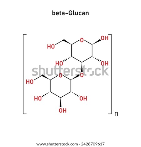 Beta Glucan Molecule Structure Scientific Design. Vector Illustration.	